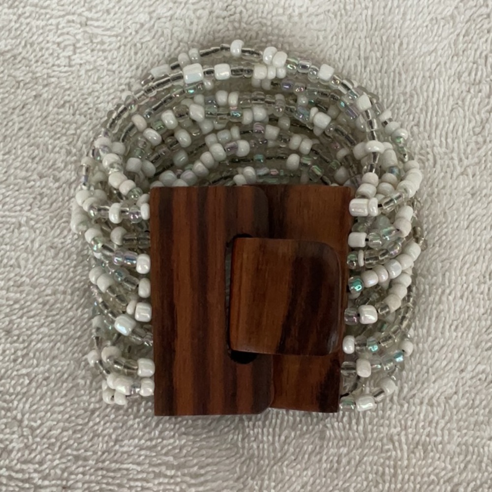 Wood and Beaded Bracelet